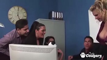 Thick And Curvy MILFs Have Some Group Sex On TV