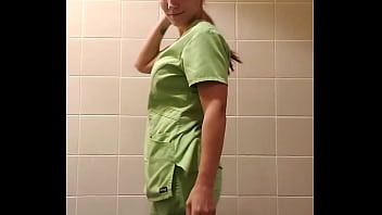 Naughty Nurse Cums at Work